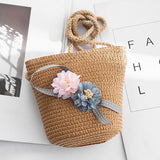 woloong Summer Hand Made Straw Bags Children Single Inclined Shoulder Bags Exquisiteness Kids Cartoon Coin Purses Cute Princess Handbags