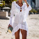 woloong Sexy Cover Up Bikini Women Swimsuit Cover-up Beach Bathing Suit Beach Wear Knitting Swimwear Mesh Beach Dress Tunic Robe