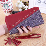 woloong Fashion Wallets Zipper Coin Purse Lady Long Short Purses Handbags Women Clutch Cards Holder PU Leather Moneybag Billfold Wallet