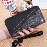 woloong Fashion Wallets Zipper Coin Purse Lady Long Short Purses Handbags Women Clutch Cards Holder PU Leather Moneybag Billfold Wallet