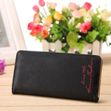 woloong Women's Wallet Minimalist Thin Pu Leather Letter Fashion Wallet Female Multi-card Clutch Practical Coin Purse Card Bag Money