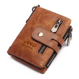 New Small Wallet Men Crazy Horse Wallets Coin Purse Quality Short Male Money Bag Rifd Cow Leather Card Wallet Cartera