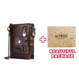 New Small Wallet Men Crazy Horse Wallets Coin Purse Quality Short Male Money Bag Rifd Cow Leather Card Wallet Cartera