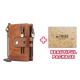 New Small Wallet Men Crazy Horse Wallets Coin Purse Quality Short Male Money Bag Rifd Cow Leather Card Wallet Cartera