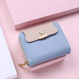 New Women Wallet Leaf Hasp Clutch Brand Designed Student Leather Mini Coin Lady Purse Female Card Holder Money Bag