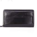 Business Genuine Leather Clutch Wallet Men Long Leather Phone Bag Purse Male  Large Size Handy Coin Wallet Card Holder Money Bag Gifts for Men