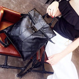 Women Backpack Large Capacity Women's Handbag Leather Girl Shoulder Bag Ladies Shopping Bags Casual Schoolbag Black Sling Bag 220323