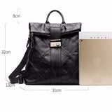 Women Backpack Large Capacity Women's Handbag Leather Girl Shoulder Bag Ladies Shopping Bags Casual Schoolbag Black Sling Bag 220323