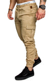 Men Casual pants Solid Color Harem Sweatpants Male Coon Multi-pocket Sportwear Baggy Comfy pant Mens Joggers