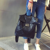 Women Backpack Large Capacity Women's Handbag Leather Girl Shoulder Bag Ladies Shopping Bags Casual Schoolbag Black Sling Bag 220323