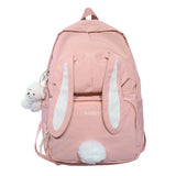 EST Cute Rabbit Girl School Backpack Female Large Capacity Kawaii Back Pack Mochila Pink Women Bagpack Nylon Cartoon Schoolbag 220323