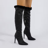 Women High Pointed Toe Lace Boots