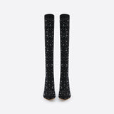 FIT Women Rhinestone Over-The-Knee Sock Boots