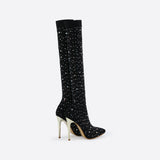 FIT Women Rhinestone Over-The-Knee Sock Boots