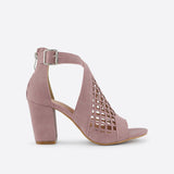 Women Open Toe Cut-Off Heeled Sandals