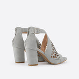 Women Open Toe Cut-Off Heeled Sandals