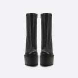 Women Waterproof Platform Side Zipper Thick Heel Boots