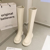 woloong Boots Flat Platform Boots-women Women's Rubber Shoes Rain Sexy Thigh High Heels High Sexy Luxury Designer Round Toe Booties