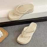 woloong Fashion Slippers Women Clip Toe Sandal Wedge Platform Shoes Women Casual Beach Dress Heels Slipper Female Flip Flops Shoes Woman
