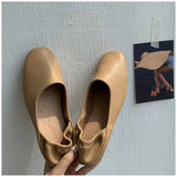 woloong Fashion Women Flat Shoes Autumn Outdoor Slip On Loafer Shoes High Quality Soft Leather Boat Shoes For Office Ladies