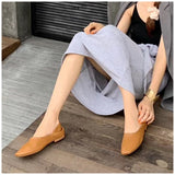 woloong Fashion Women Flat Shoes Autumn Outdoor Slip On Loafer Shoes High Quality Soft Leather Boat Shoes For Office Ladies