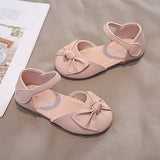 woloong Childrens Summer Sandals Shoes Girls Bow-not Princess Flats Shoes Fashion Casual Leather Party Dance Shoes