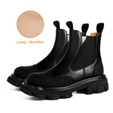 woloong  Chelsea Boots Women Genuine Leather Ankle Boots Platform Shoes Female Fashion Mixed Colors Booties