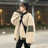 Parkas Women Winter Warm Patchwork Thickening Zipper Casual BF Invierno Student Basic Chic Mujer Clothing Apricot Overcoats Soft