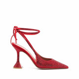 woloong Sequined Crystal Women Pumps Sexy Ankle strap Cross-tied High heels wedding Shoes Fashion Slingbacks Summer Party Prom Shoes