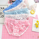 Japanese Cute Lolita Sexy Lace Panties For Women Mesh Transparent Underwear Thin Thong Brief Strawberry Lingerie For Teen Girl