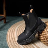 woloong  Chelsea Boots Women Genuine Leather Ankle Boots Platform Shoes Female Fashion Mixed Colors Booties