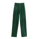 Woloong High Waisted Casual White Trousers Women Brown Stright Pants Office Lady Korean Style Women Pantalones De Mujer