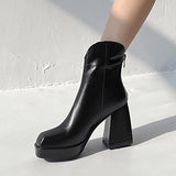 woloong Fashion Female Super High Heels Long Boots PU Leather Zipper Shoes New Autumn Women Pumps Ladies Knee High Motorcycle Boots