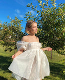 2 ways Wear Chiffon Floral Print Spliced Organza Ball Gown Dress Puff Sleeve Retro Women Swing Short Dresses Fairy