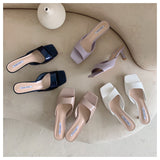 New Brand High Heels Slippers Women Slip On Slide Elegant Mule Shoes Women Sandal Leisure Slipper Big Size 35-41 Sandalias Mujer