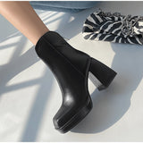 woloong Fashion Female Super High Heels Long Boots PU Leather Zipper Shoes New Autumn Women Pumps Ladies Knee High Motorcycle Boots