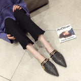 woloong Women Mules Luxury Flats Fashion Loafers Designer Shoes Summer Slippers Pointed Toe Slides Slip on Wedding Casual Ladies Sandals