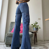 Woloong Vintage Slim Jeans Low Rise Jeans Women Spring Autumn Streetwear Denim Trousers Femme Vintage Casual Flare Pants Chic
