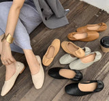 woloong Fashion Women Flat Shoes Autumn Outdoor Slip On Loafer Shoes High Quality Soft Leather Boat Shoes For Office Ladies