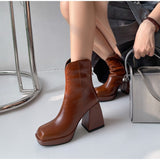 woloong Fashion Female Super High Heels Long Boots PU Leather Zipper Shoes New Autumn Women Pumps Ladies Knee High Motorcycle Boots