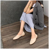 woloong Fashion Women Flat Shoes Autumn Outdoor Slip On Loafer Shoes High Quality Soft Leather Boat Shoes For Office Ladies