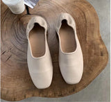 woloong Fashion Women Flat Shoes Autumn Outdoor Slip On Loafer Shoes High Quality Soft Leather Boat Shoes For Office Ladies