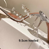 woloong Star style Rivet Transparent PVC Cup Heeled Women Sandals Fashion Stiletto High heels Summmer Shoes Female Pumps Sandals