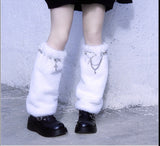 Y2K Girl Harajuku Punk Golita Lolita leg warmers spice Women Winter Warmer Foot Cover Streetwear furry Leg warmer leg warmers