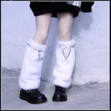 Y2K Girl Harajuku Punk Golita Lolita leg warmers spice Women Winter Warmer Foot Cover Streetwear furry Leg warmer leg warmers