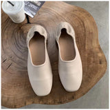 woloong Fashion Women Flat Shoes Autumn Outdoor Slip On Loafer Shoes High Quality Soft Leather Boat Shoes For Office Ladies