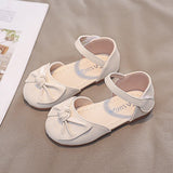 woloong Childrens Summer Sandals Shoes Girls Bow-not Princess Flats Shoes Fashion Casual Leather Party Dance Shoes