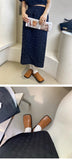 woloong Spring Women Mules Shoes Fashion Brand Square Toe Flat Ladies Slipper Slip On Luxury Slides Party Womens's Shoes