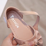 woloong Childrens Summer Sandals Shoes Girls Bow-not Princess Flats Shoes Fashion Casual Leather Party Dance Shoes