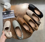 woloong Fashion Women Flat Shoes Autumn Outdoor Slip On Loafer Shoes High Quality Soft Leather Boat Shoes For Office Ladies